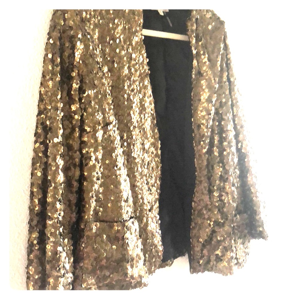 Gold sequin blazer